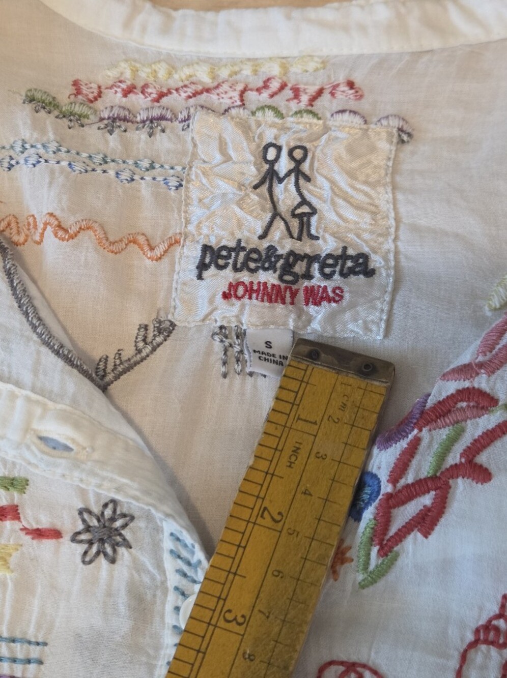 Pete & Greta Johnny Was Travel Gauze Cotton Embroidered Boho Tunic Blouse - Picture 12 of 13